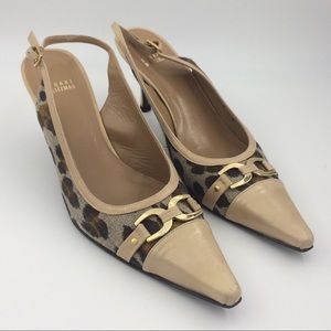 Stuart Weitzman Slingbacks in Canvas/Leather